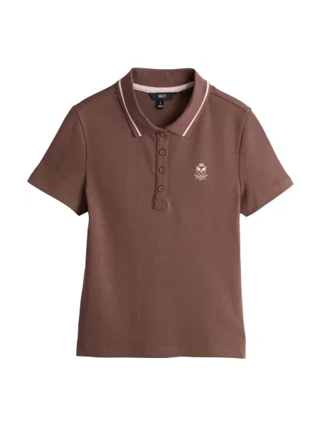 Next Tricou ecru / ciocolatiu