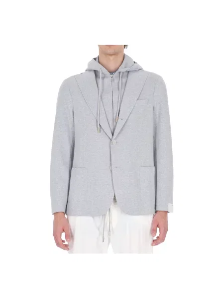 Marynarka Eleventy z dżerseju szara