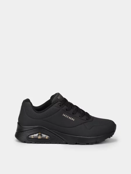 Кожаные повседневные кроссовки Skechers черные