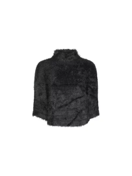 Dzianinowy sweter z golfem Emporio Armani do golfa czarny