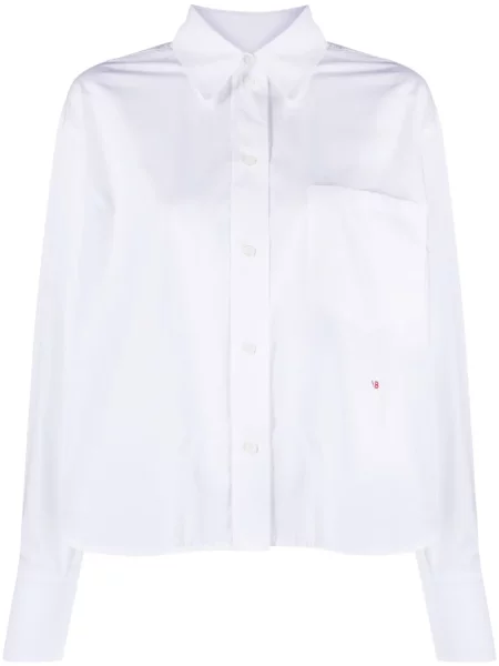 Cămașă Victoria Beckham cu broderie din poplin alb