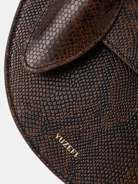 Шкіряна сумочка Yuzefi PRETZEL коричневий