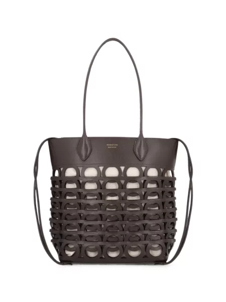 Geantă shopper Ferragamo din piele maro