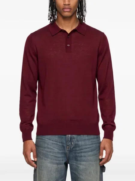 Lung tricou polo Kangra roșu