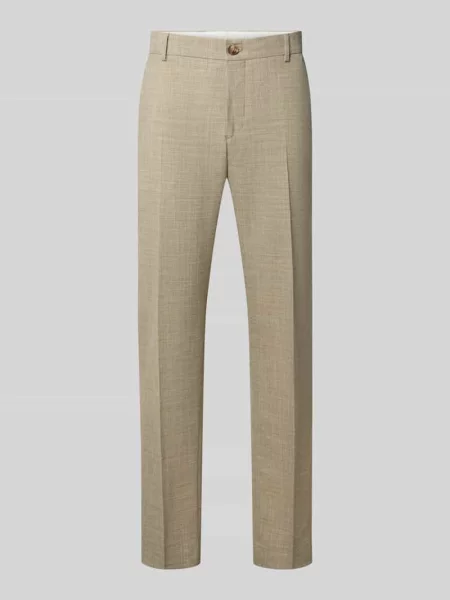Spodnie garniturowe o kroju slim fit z domieszką wełny i lnu model OASIS' Selected Homme