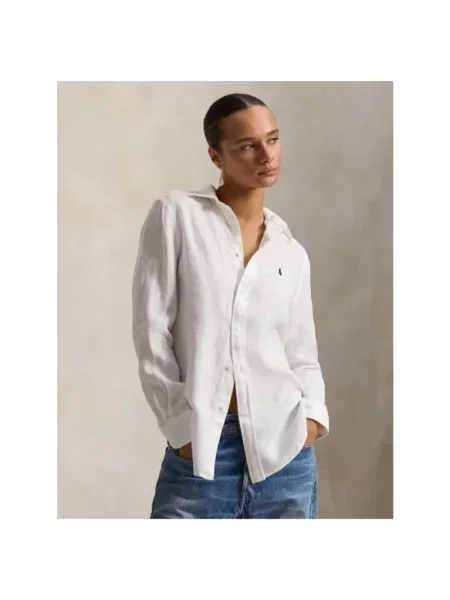 Lniana koszula Polo Ralph Lauren biała