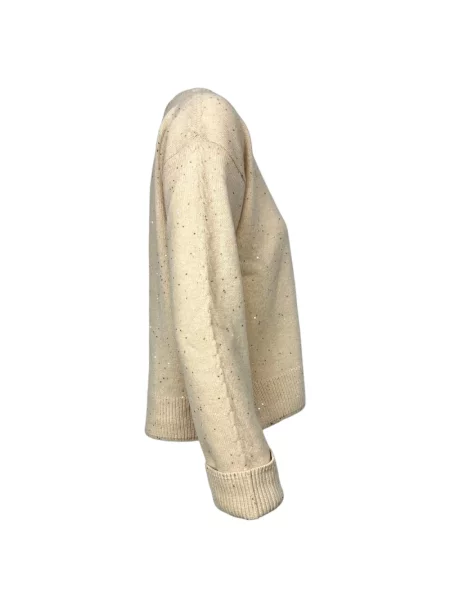 Sweter D.exterior wełniany z dekoltem w łódkę beżowy