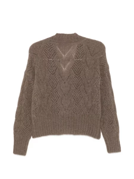 Cardigan D.exterior tricotate maro