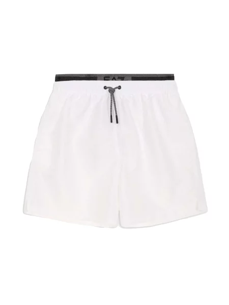 Szorty kąpielowe Emporio Armani Logo Tape Boxer białe