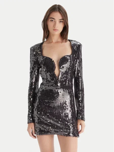 Bardot Cocktail obleka Marlena siva