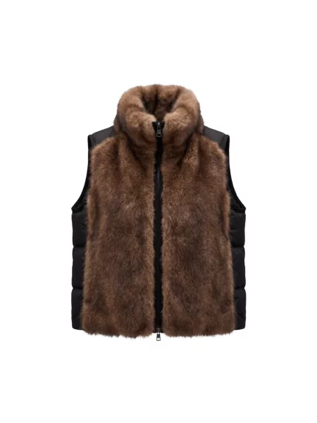 Kamizelka Moncler skórzana czarna