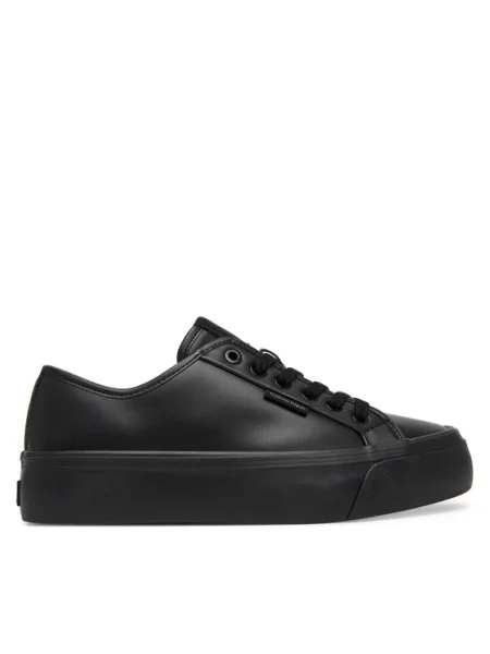 Sneakerși Calvin Klein cu șireturi din dantelă negru