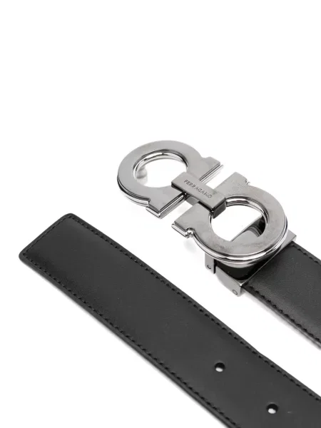 Cu centură curea Ferragamo din piele cu cataramă negru