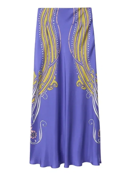 Maksi spódnica maxi La Doublej w kwiatki fioletowa