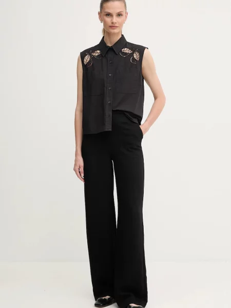 Классическая ошейниковый рубашка Dkny черная