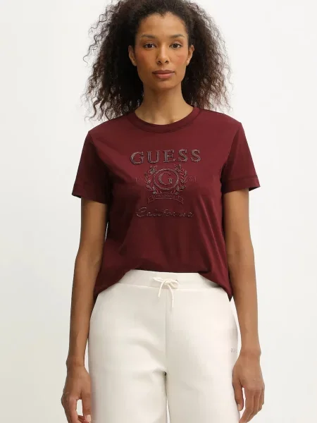Тениска Guess MENA дамска бордо