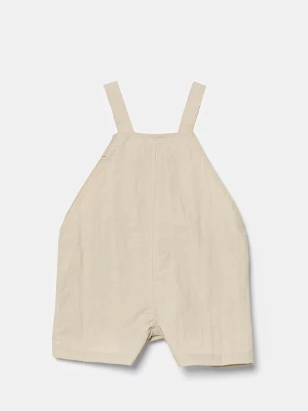 Tinycottons Kombinezon za bebe SOLID SHORT DUNGAREE bež
