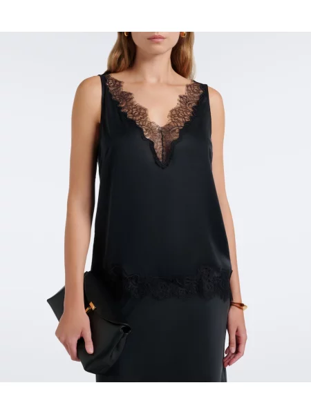 Top Velvet din satin negru