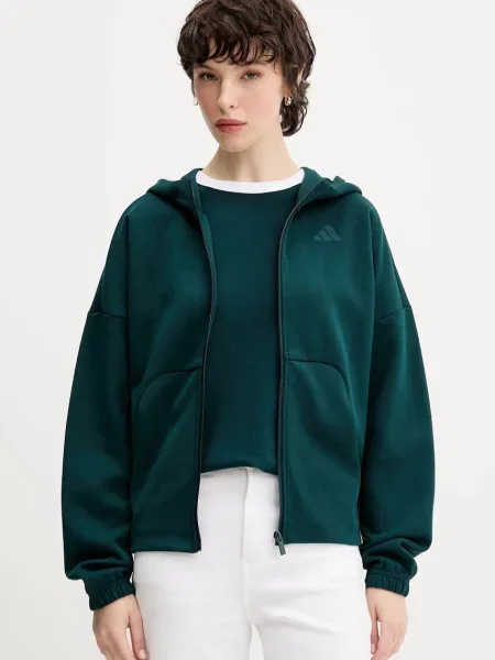 Adidas bluza Essentials z kapturem gładka zielony