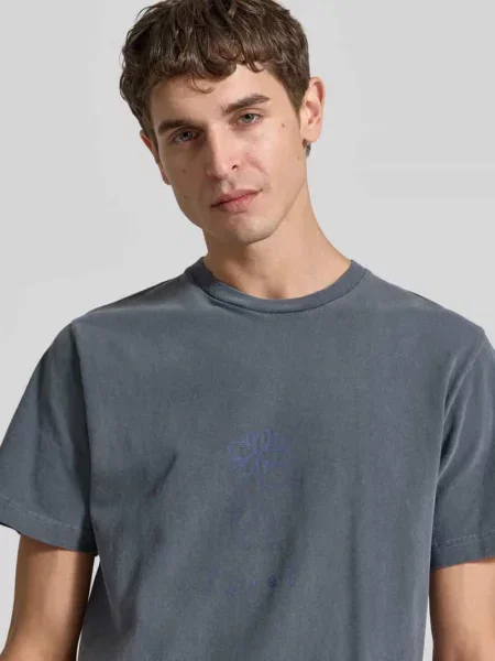 T-shirt z bawełny Forét granatowa
