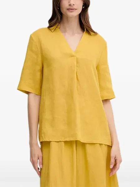 Bluzka Benetton z dekoltem w serek żółta