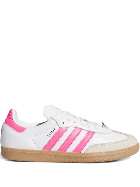 Sneakerși Adidas Samba cu dungi din piele de căprioară alb
