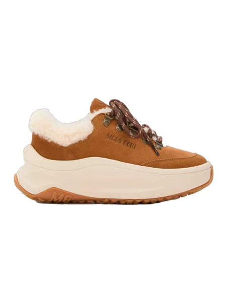 Sneakersy Moon Boot skórzane brązowe