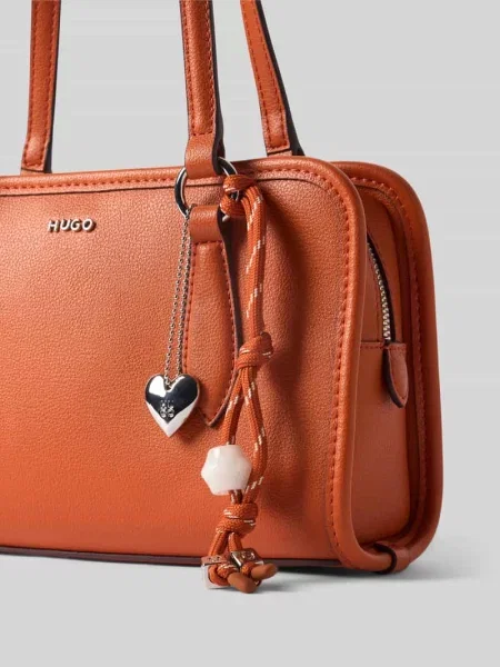Torba na ramię z odpinanym paskiem na ramię model Clioh_Tote SM' Hugo pomarańczowa