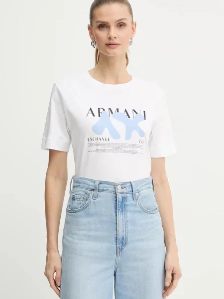 Armani Exchange tricou din alb