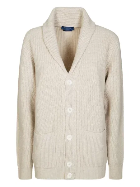 Gulerat cardigan Daniele Fiesoli alb