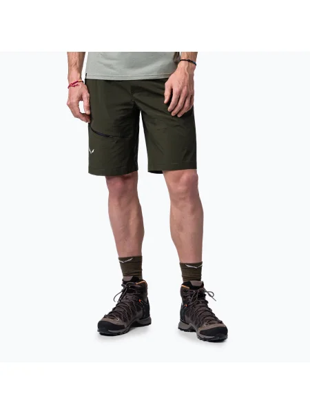 Pantaloni scurți de trekking pentru bărbați Salewa Puez 4 olive închis kaki