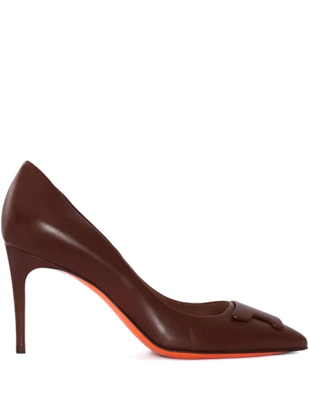 Pantofi cu toc Santoni din piele maro