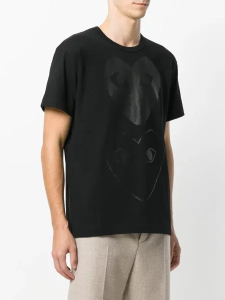 Koszulka Comme Des Garcons Play z nadrukiem czarna