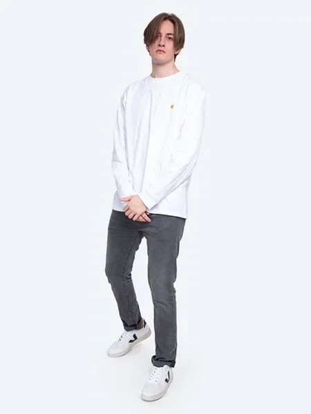 Carhartt WIP longsleeve gładki biały