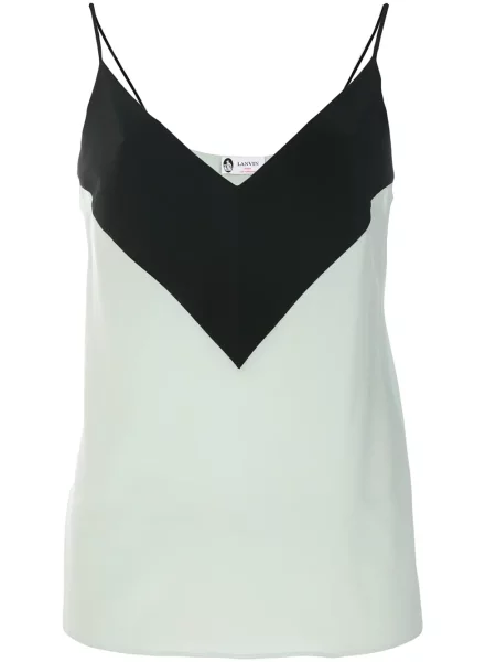 Top Lanvin cu bretele verde