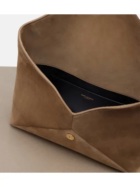 Geantă Saint Laurent din piele de căprioară bej