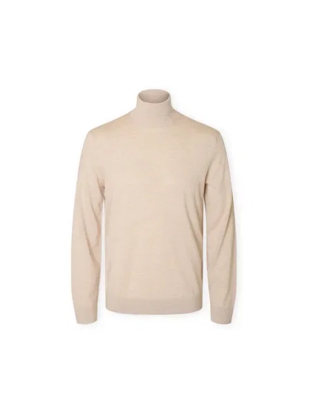 Pulover Selected tricotate bej