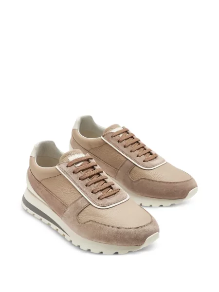 Sneakerși Brunello Cucinelli din piele de căprioară bej