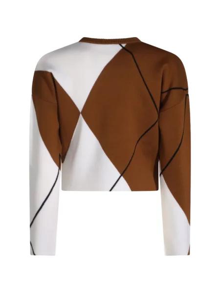 Pulover Max Mara de lână cu model argyle maro