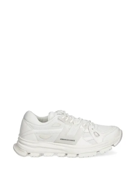 Sneakerși Armani Exchange cu șireturi din dantelă alb