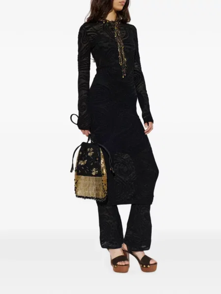 Lung rochie Etro cu mâneci lungi negru