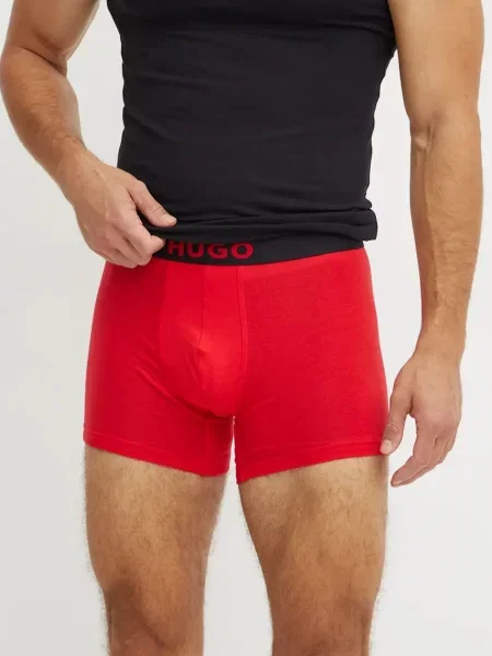 HUGO t-shirt i bokserki czerwony