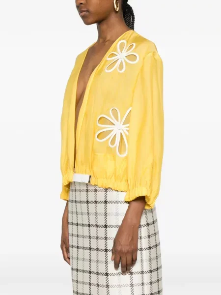 Geacă Fendi cu model floral galben