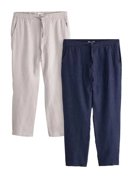 Next Pantaloni Signature ecru / bleumarin