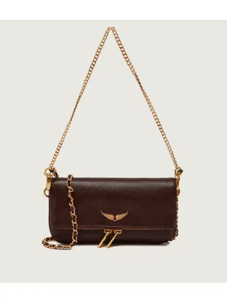 Zadig&Voltaire keresztpántos táska női bőr ROCK NANO GRAINED LEATHER barna
