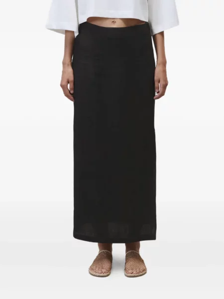 Fustă Alysi cu crăpătură cu mărgele gri