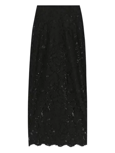 Fustă midi Dolce & Gabbana din dantelă până la genunchi negru