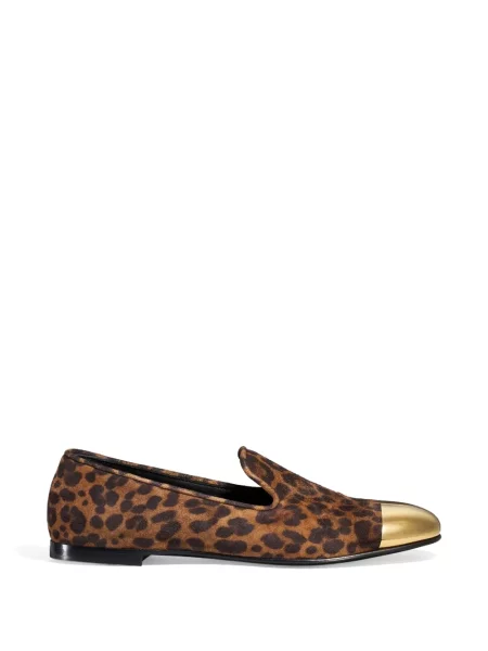 Pantofi loafer Temperley London cu imagine cu model leopard maro