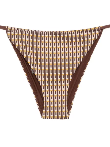 Bikini Sir cu imagine cu imprimeu geometric maro