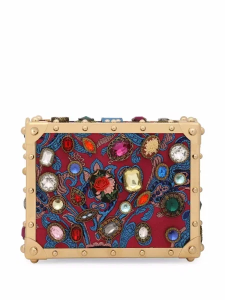 Geantă Dolce & Gabbana Dolce Box din jacard albastru